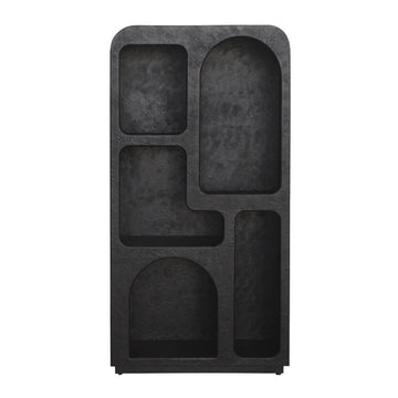 Open Cut Out Textured Bookshelf - Black