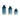 9" / 13" / 14" Astoria Ceramic Canisters (Set of 3) - Blue