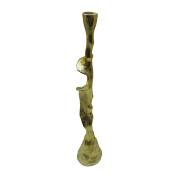 Metal 21" Forged Taper Candleholder - Gold