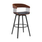 Athena - Swivel Walnut Metal Stool