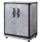 Brancaster - Wine Cabinet - Antique Ebony Top Grain Leather & Aluminum