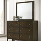 Wilkes - 6-Drawer Dresser And Mirror - Dark Cocoa