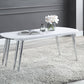 Acme - Coffee Table - White & Chrome Finish