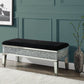 Noralie - Bench - Mirrored & Faux Diamonds - 19"