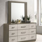 Fenwick - 9-Drawer Dresser With Mirror - Gray Oak