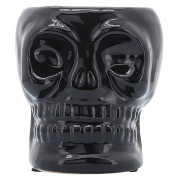 Ceramic Skull Vase 5" - Black