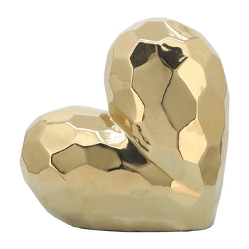 Ceramic Heart 11" - Gold