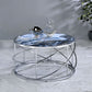 Lyda - Coffee Table - Blue Marble Print & Chrome