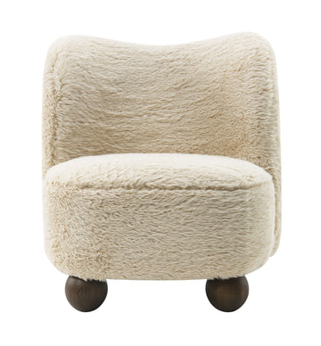 Ball-Foot Accent Chair - Ivory