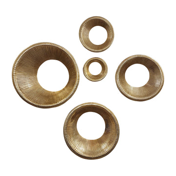 Metal 10 / 14 / 18 / 22 / 25" Pepin Wall Rings (Set of 5) - Gold