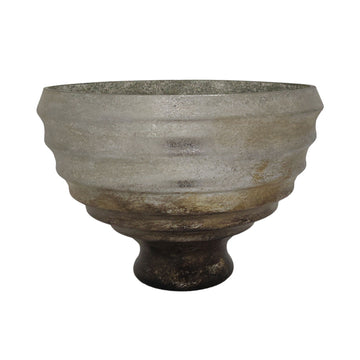 Glass Pedestal Bowl Ombre Finish 9" - Multi