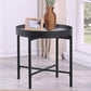 Ozella - Round End Side Table With Recessed Top Sandy - Black