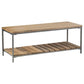 Gerbera - Wood Accent Bench With Shelf - Natural And Gunmetal