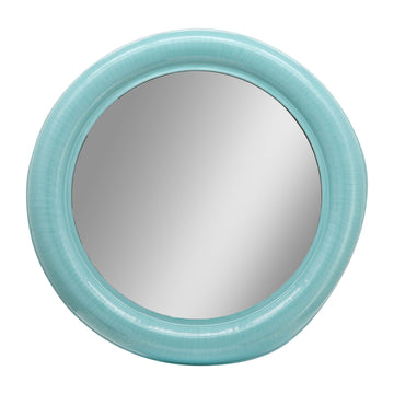 Metal Round Mirror Turq 36" - Turquoise