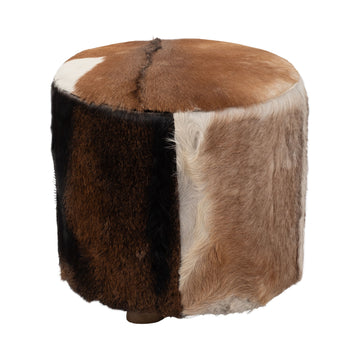 18" Cowhide Ottoman - Multi