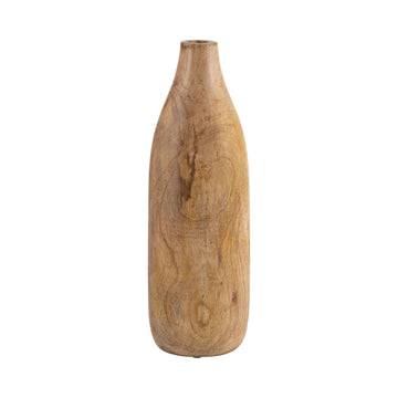 Wood Vase 14" - Brown