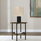 Delfin - Round Glass Top Side End Table - Black And Brown