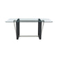 Kai Anastasia - Rectangular Glass Dining Table Set - Matte Black Base