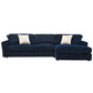 Breton - Sectional Sofa With 4 Pillows - Blue Corduroy