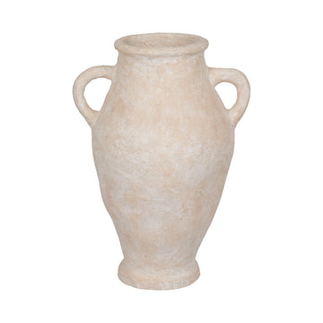 32" Paper Mache Jug With Handles - White