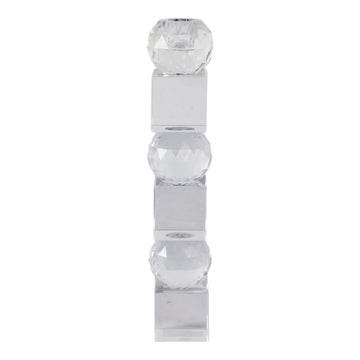 Faceted Crystal Orbs Crystal Taperholder - Clear