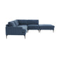 Serena - Velvet Large Chaise Sectional With Black Legs