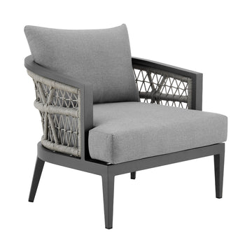 Zella - Outdoor Patio Armchair - Light Gray / Earl Gray