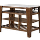 Alaroa - Kitchen Island - Marble & Rustic Brown Finish