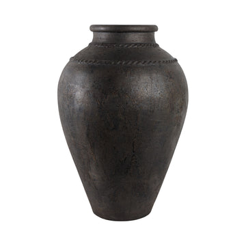 Terracotta Floor Vase - Rustic Black