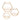 Metal / Wood Hexagon Wall Shelves (Set of 3) - Gold