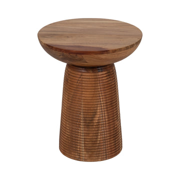 20" Grooved Base Wood Accent Table - Natural