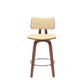 Pico - Swivel Walnut Wood Faux Leather Stool