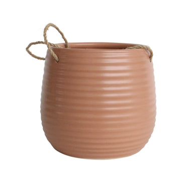 Ceramic Hanging Planter 6" - Dark Rose