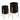 Textured Planter On Metal Stand (Set of 2) - Black / Gold