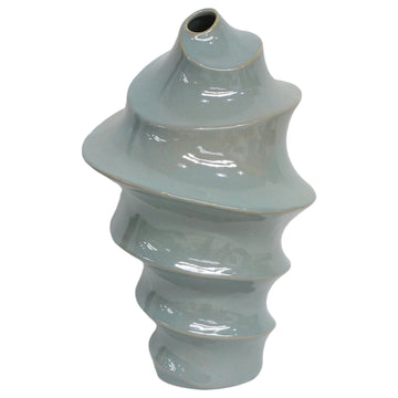 Seaside Large Blue Ceramic Vase 18" - Gray