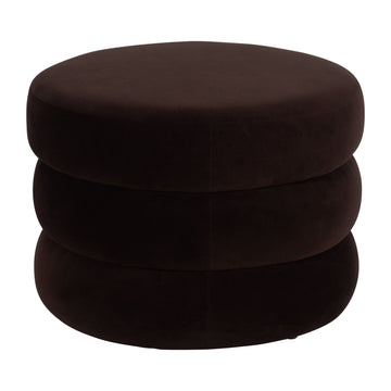 Triple Tiered Round Ottoman 23 x 17" - Brown