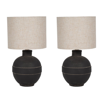 Ceramic 18" Table Lamp (Set of 2) - Dark Gray