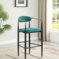 Tina - Metal Pub Height Bar Stool With Upholstered Back And Seat (Set of 2)