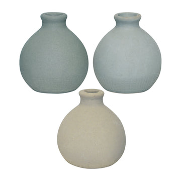 Clay 5" Bud Vases (Set of 3) - Multi