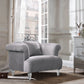 Elegance - Contemporary Sofa Chair Velvet With Acrylic Legs - Gray