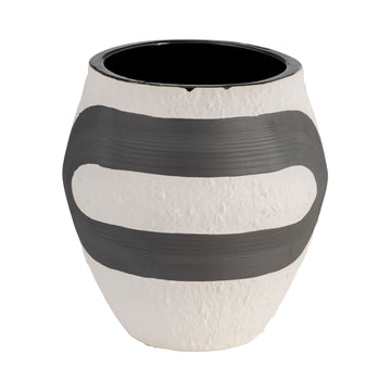 Stoneware Noir Vase - Black / White