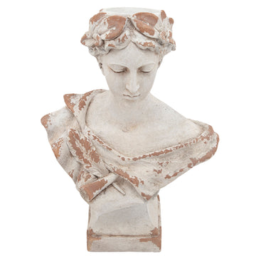 Resin Lady With Laurels 21" - White