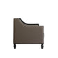 House - Beatrice Loveseat - Tan PU, Black PU & Charcoal Finish