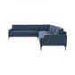 Serena - Velvet Large L-Sectional With Black Legs