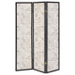 Felice - 3-Panel French Script Print Folding Screen - Espresso