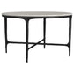 Hermas - Round Genuine Marble Top Metal Coffee Table - White
