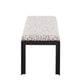 Fuji - Bench - Black Metal And Gray Leopard Fabric