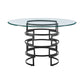 Diaz Morgan - Round Glass Dining Table Set - Matte Black