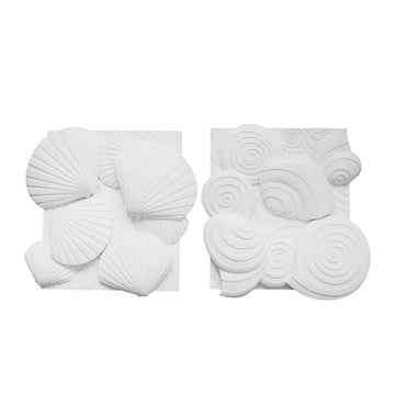 Resin Sea Shell Wall Decor (Set of 2) - White