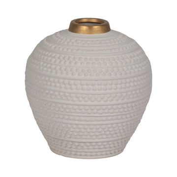 Riad Small Ceramic Vase - White